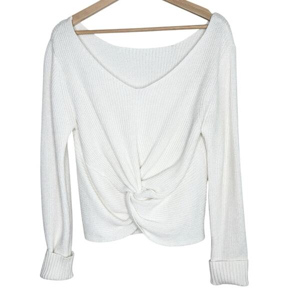 NVGTN Ivory Cuddle Up Knit Sweater Cream Textured Knit Size Small - Picture 1 of 5